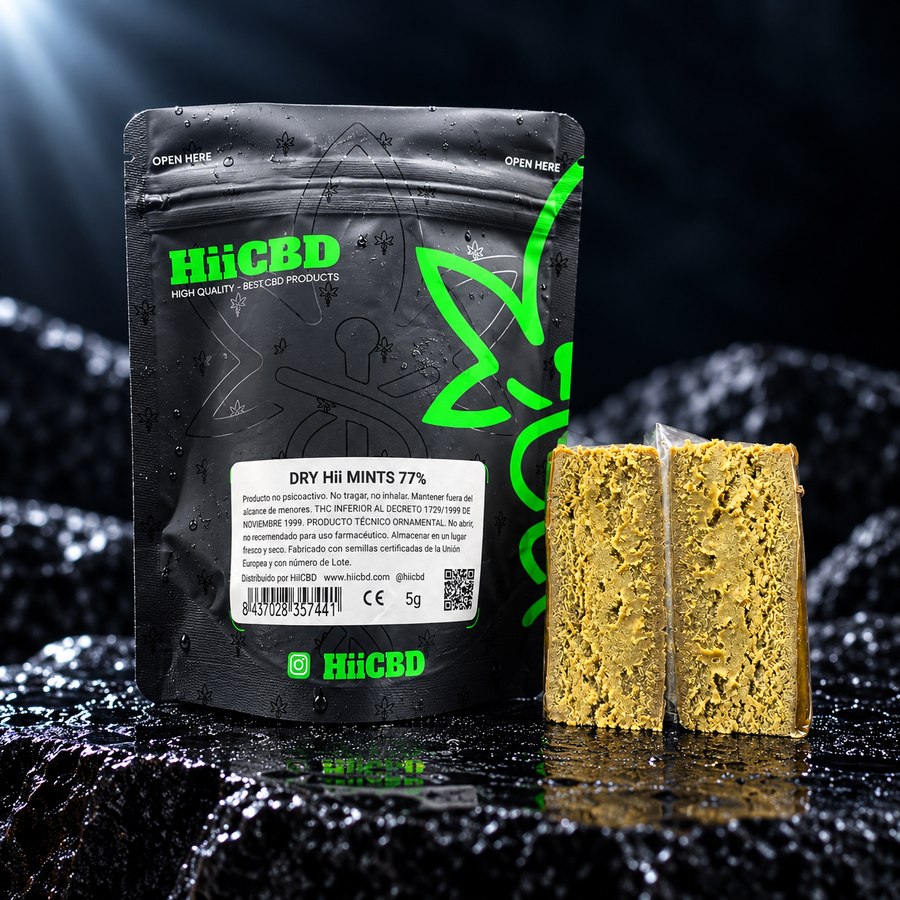 Dry Hii Mints 77%, extracción HiiCBD en envase de 5 g